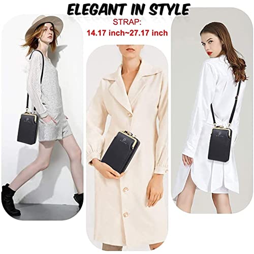 PALAY Women Crossbody Phone Bag Ladies Wallet Small Soft PU Leather Cell Phone Purse Mini Shoulder Bag with Strap Card Slots (Black) PALAY Women Crossbody Phone Bag Ladies Wallet Small Soft PU Leather Cell Phone Purse Mini Shoulder Bag with Strap Card Slots (Black)